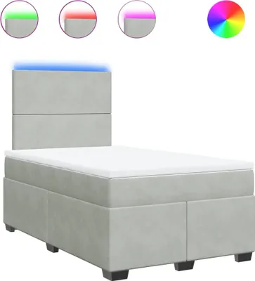 Imagen del producto de Cama con somier y colchón de la marca vidaXL, color gris claro, dimensiones 120x200 cm, tapizada en terciopelo