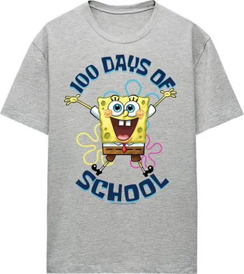 Produktbild von SpongeBob SquarePants - "100 Days Of School" T-Shirt für Damen, meliert TV26893 (XL) (Sportliches Heather)