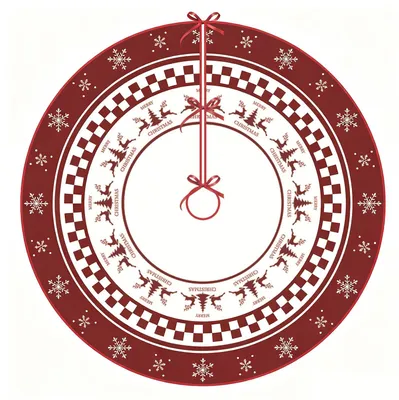 Weihnachtsbaumdecke 90 cm, rund, mit Schneeflocken und Elchmuster