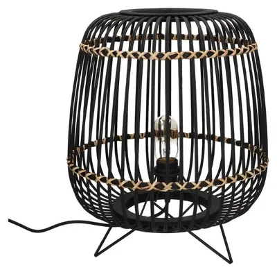 Immagine prodotto di Lampada da tavolo Pomax Momok, nera, diametro 36 cm, altezza 43 cm