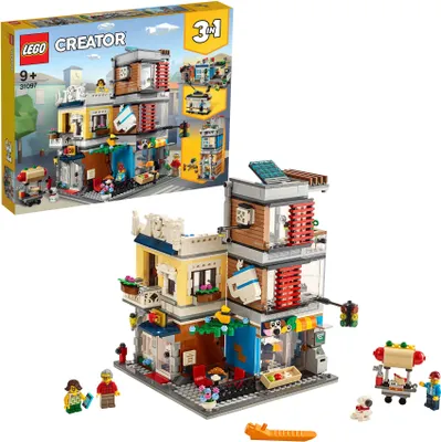Zdjęcie produktu dla LEGO Creator 3in1 Townhouse Pet Shop & Café, Zestaw do budowania, 9 lat(a), 969 szt., 1,68 kg