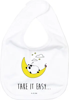 Produktbild von Mr. & Mrs. Panda Esslätzchen Panda Easy - Weiß - Geschenk, Kinderlätzchen, Schlabberlatz, Lätzchen, Babylätzchen, Für Babys, Sabber