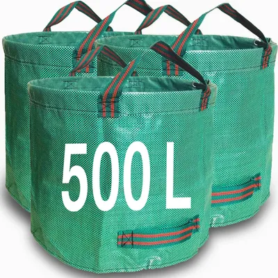 Image de Lot de 3 sacs réutilisables pour déchets de jardin, 500 litres