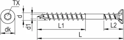 Immagine prodotto di Viti di montaggio REISSER per pannelli OSB 4,5x60 mm 200 pz.