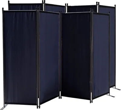 Immagine prodotto di 2 pezzi paravento 4 pezzi 165 x 220 cm nero - Giardino e balcone schermo protettivo parete divisoria interna ed esterna - divisorio pieghevole opaco e resistente alle intemperie