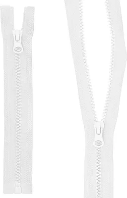 Produktbild von mumbi Reißverschluss teilbar 5mm 17cm Weiss Kunststoff Reißverschlüsse mit Zipper grobe Zähne