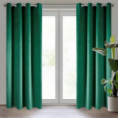 Produktbild von Pierre Velours Kreis Vorhang 140x250 cm Flasche grün