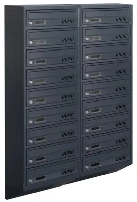Immagine prodotto di Cassette postali condominiali GDS antracite RAL 7016, 18 scomparti, profondità 20 cm, montaggio a parete