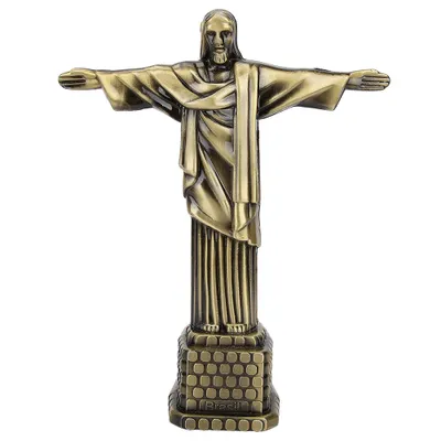 Immagine prodotto di Modello di punto di riferimento religioso del Brasile, statua decorativa di Cristo in ferro battuto vintage per la casa regalo