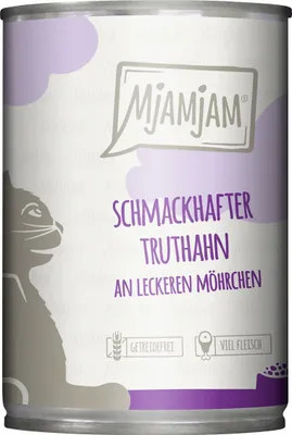 Produktbild von MjAMjAM schmackhafter Truthahn an leckeren Möhrchen, Adult, jede Rasse, Karotte, Truthahn, 400 g