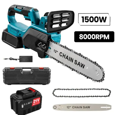 Produktbild von Akku-Kettensäge - 1500 W - 30-cm-Schwert - Bürstenloser Motor - Für Makita-18-V-Akku - Handgeführt - Grün