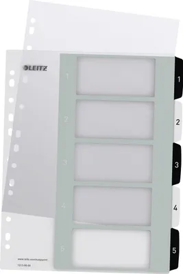 Obrázok produktu pre LEITZ 1213-00-00 LEITZ Kunststoff-Register WOW, Zahlen, A4 Überbreite, 1-5