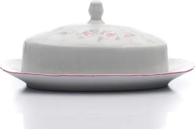 Produktbild von Thun 1794 Butterfass, tschechisches Porzellan, Bernadotte, 250 g, rosa, rosa Streifen, Thun