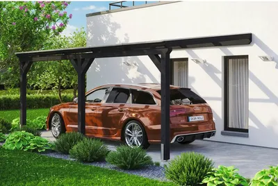 Produktbild von Einzelcarport SKAN HOLZ Vogtland inkl. Pfostenanker 300 x 541 cm anthrazit