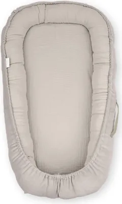 Produktbild von Babynest für Neugeborene Beige – Weiches Kuschelnest aus Baumwolle & Velours, Hypoallergen, Tragbares Baby Lounger für 0–8 Monate, Komfort & Geborgenheit im Alltag, Hergestellt in Europa