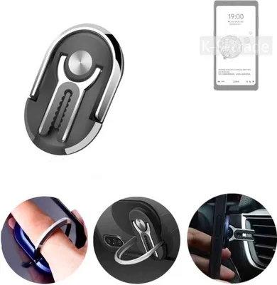 Produktbild von K-S-Trade 3in1 Smartphone-Ring Handy-Ring kompatibel mit HiSense A9 Fingerhalterung  Handyring Tischständer Lüftungsgitter-Halterung Tisch Ständer