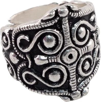 Produktbild von Keltischer Ring versilbert "Celtoi" Größe L