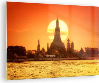 Produktbild von Bilder auf glas - Tempel Asien - 70x50cm - Glasbilder - Wandbilder - Bilder - Kunstdruck - zum Aufhängen bereit - Wanddekoration aus Glas - Glas Bilder - Wandbild auf Glas - Einteilig - GAA70x50-3420