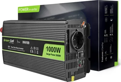 Productafbeelding van Green Cell INV09 power adapter/inverter Auto 1000 W Black