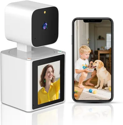 Zdjęcie produktu dla Kamera monitoringu wewnętrznego - kamera do obserwacji zwierząt domowych - ochrona domu - wideo rozmowy jednym dotknięciem - rozdzielczość 1080P HD - biała