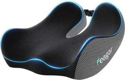 Produktbild von Ergonomisches Sitzkissen für Bürostühle mit Steißbeinstütze, orthopädisches Kissen zur Linderung von Hüft-, Ischias- und Steißbeinschmerzen, für Auto, Büro und Rollstuhl (grau)