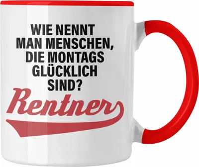 Produktbild von Trendation - -  Renter Tasse Ruhestand Geschenk Rente Mann Frau Lustig Renteneintritt Abschied Rentnerin Sprüche (Rot)