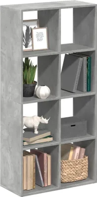 Produktbild von Maison Exclusive - Raumteiler-Bücherregal Betongrau 69,5x29x137,5 cm Holzwerkstoff