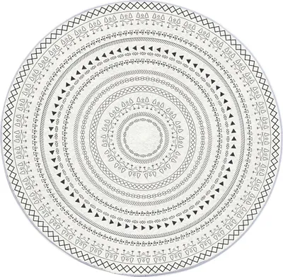 Produktbild von Runder NOVO Strado Teppich mit modernem orientalischem Muster für das Wohnzimmer Zenit 100x100 cm