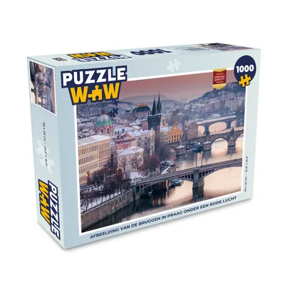 Obrázok produktu pre MuchoWow® Puzzle 1000 ks Most - Západ slnka - Praha