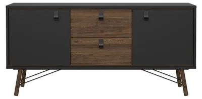 Image de CALICOSY - Buffet 2 portes et 2 tiroirs avec piètement métallique L150,3 cm - JOYCE