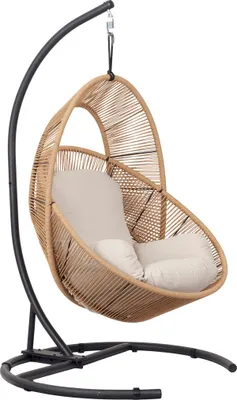 Produktbild von Tim Garten Lounge Hängesessel mit Kissen schwarz, natur.