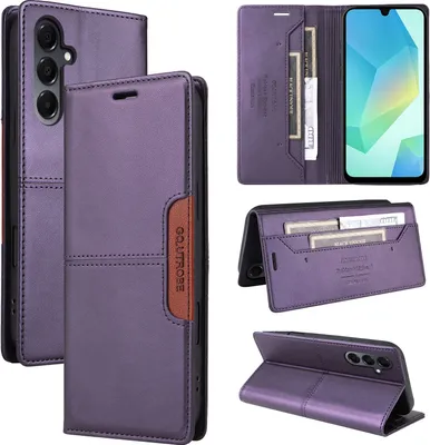Produktbild von Handyhülle für Samsung Galaxy A16 5G/4G Hülle, Leder Flip Wallet Kartenfach Stand Schutzhülle Lila