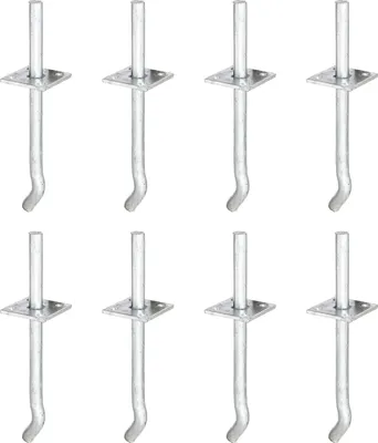 A grid of eight identical metal post anchors.