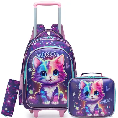 Immagine prodotto di Solidchoice - Set di 3 zaini trolley con 2 ruote per bambini