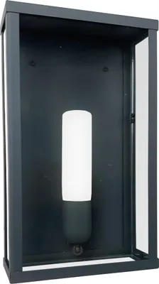 Produktbild von Wandleuchte außen Eisen Glas H: 36 cm IP43 in Bronze dunkel matt E27 eckig Modern Außenwandlampe