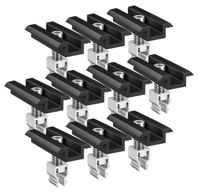 Produktbild von 10x Mittelklemme Klickfix schwarz 30-40mm Solarmodul Halterung Modulklemme Solar Modul Klemme Befestigung Halterung PV Montage Panel Aluminium Profil