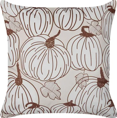 Obrázok produktu pre BELIANI Dekoratívny vankúš béžový zamatový 45 x 45 cm s tekvicovým vzorom moderný halloweensky motív bytové doplnky