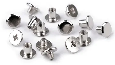 Schraubnieten Buchschrauben 10Stk Ø 10mm / 8,7 mm platin