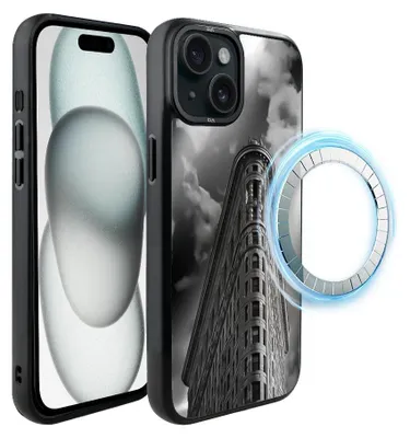 Zdjęcie produktu dla Etui do iPhone 15 Plus, kompatybilne z MagSafe, czarne matowe boki, Flatiron