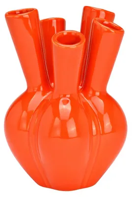 Produktbild von Blumenvase - Tulpenvase - orange - Keramik - 12 x 18 cm - Hornvase