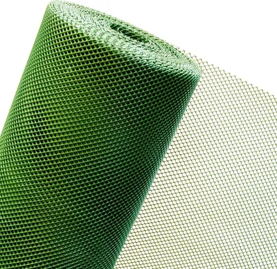 A roll of green mesh fencing.