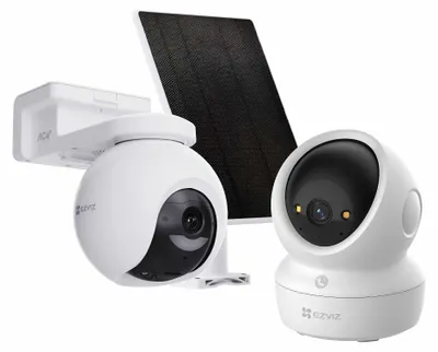 Produktbild von EZVIZ HB8 Pro 4K Kit + H6c Pro 4K Überwachungskamera Set mit Solarpanel – 360° Pan & Tilt – KI-Erkennung – WLAN