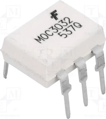 Obrázok produktu pre 1x Optotriak 7,5 kV, prevedenie DIP6, 2 kV/μs, MOC3032M, optotriaky, počet kanálov: 1 (triak)