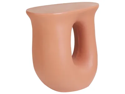 Produktbild von BELIANI Beistelltisch Orange MgO und Glasfaser Rund 28 x 42 cm Unregelmäßige Asymmetrische Form Modern Outdoor Couchtisch Wohnzimmer