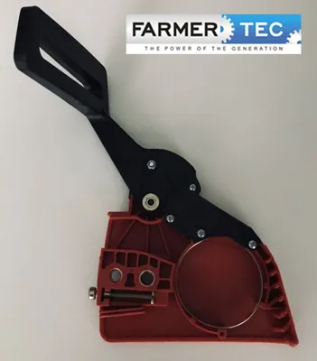 A product shot of a chainsaw clutch cover.