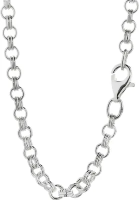 Produktbild von Halskette aus 925 Sterling Silber 55cm Zwillings Ankerkette rund Damen Collier