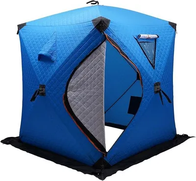 Imagen del producto de Tienda portátil para la pesca en hielo, fabricada con tejido Oxford 210D. Tienda térmica para pesca, resistente al viento y al agua, con ventanas transpirables y una bolsa de transporte. Ideal para la pesca invernal, para 1-2 personas