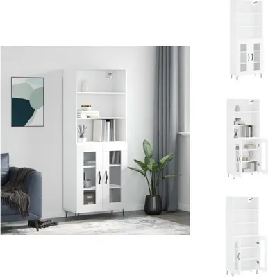 Immagine prodotto di vidaXL Credenza bianca 69,5x34x180 cm Materiale a base di legno - Credenze