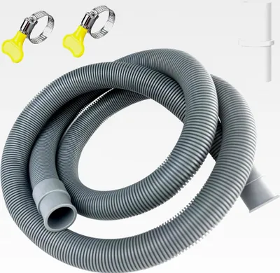 Produktbild von 1,5 m x 20 mm Ablaufschlauchverlängerung für Waschmaschinen, Set mit 1 Schlauchverbinder und 2 Schlauchschellen, geeignet für Waschmaschinen-, Geschirrspüler- und Trocknerschläuche