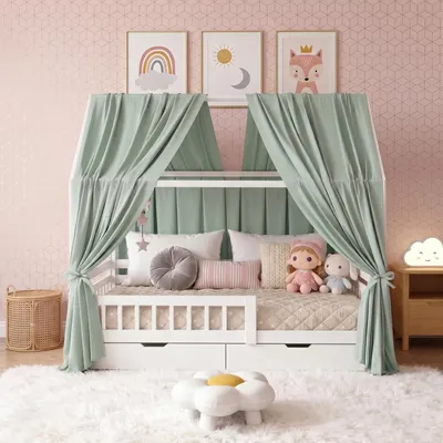 Immagine prodotto di Tende per culla, 67 cm, confezione da 2, in mussola, per la cameretta dei bambini